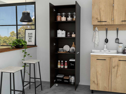 78" Modern Black Pantry Cabinet with Two Full Size Doors