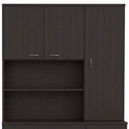 67" Modern Black Pantry Cabinet with Five Shelves