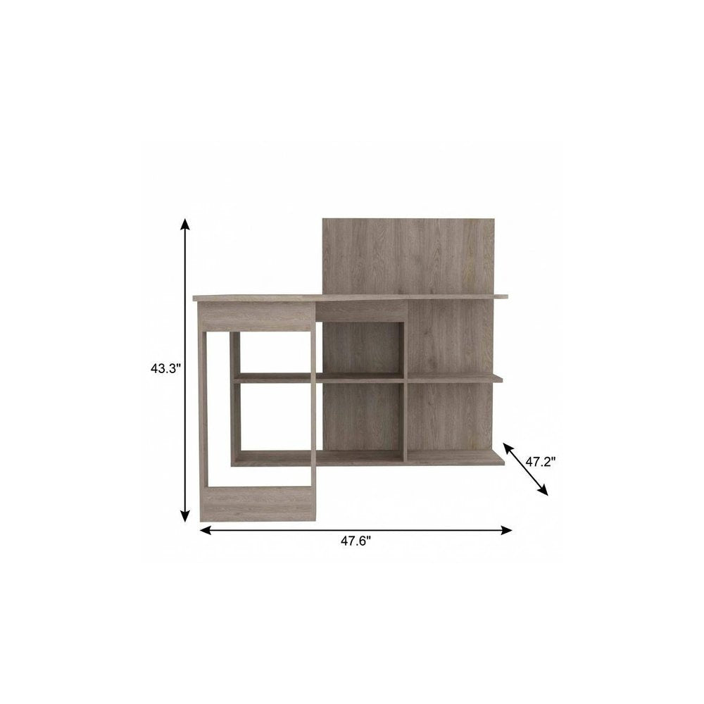 48" Light Gray L Shape Computer Desk