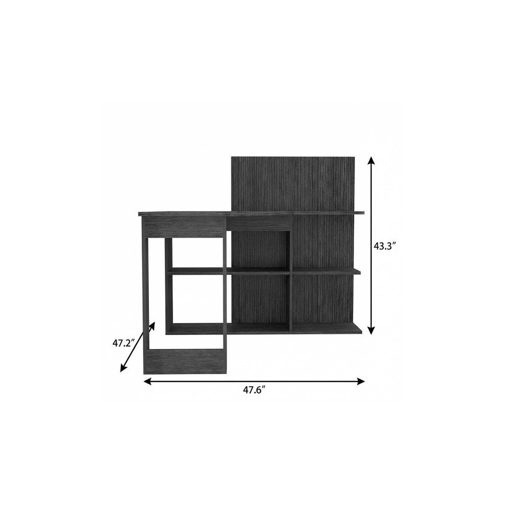 48" Gray L Shape Computer Desk