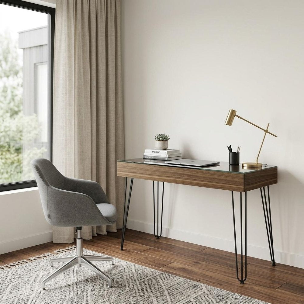 47" Brown and Black Computer Desk