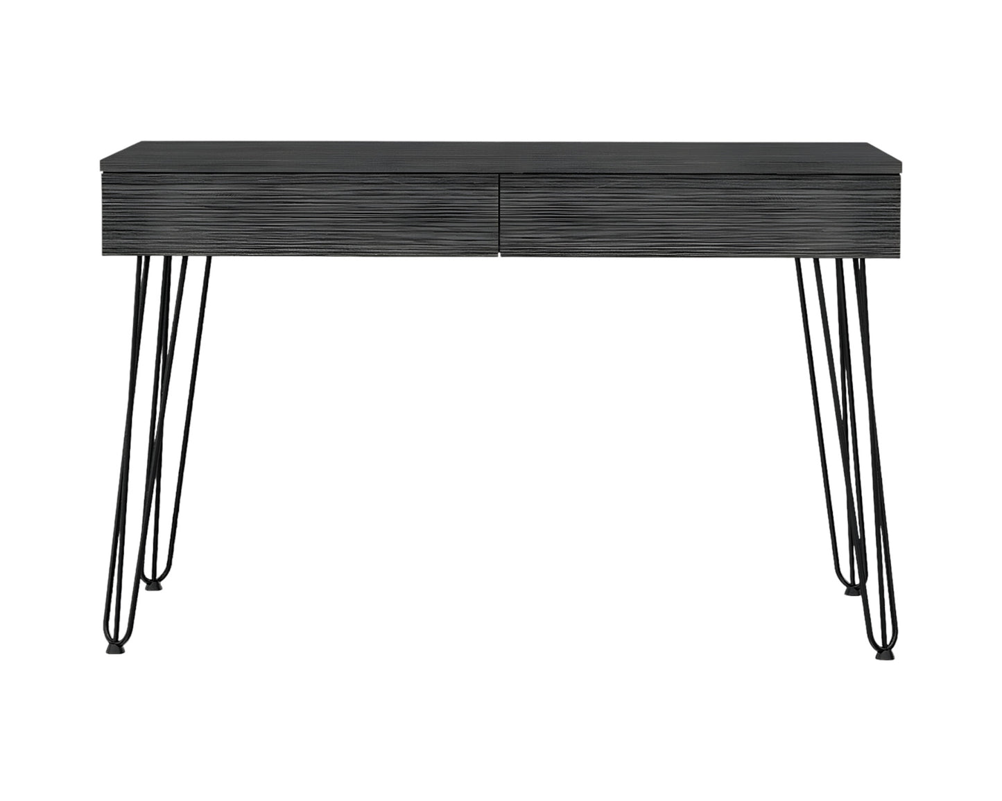 47" Gray and Black Computer Desk With Two Drawers