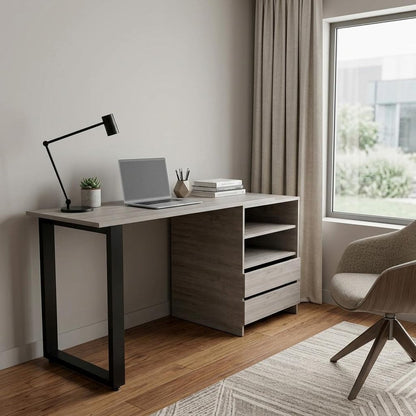 58" Light Gray Computer Desk