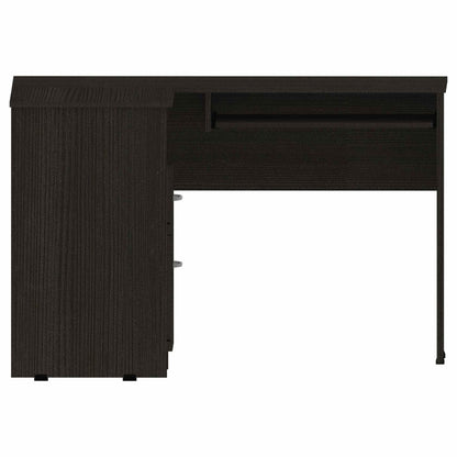 47" Black L Shape Computer Desk With Two Drawers