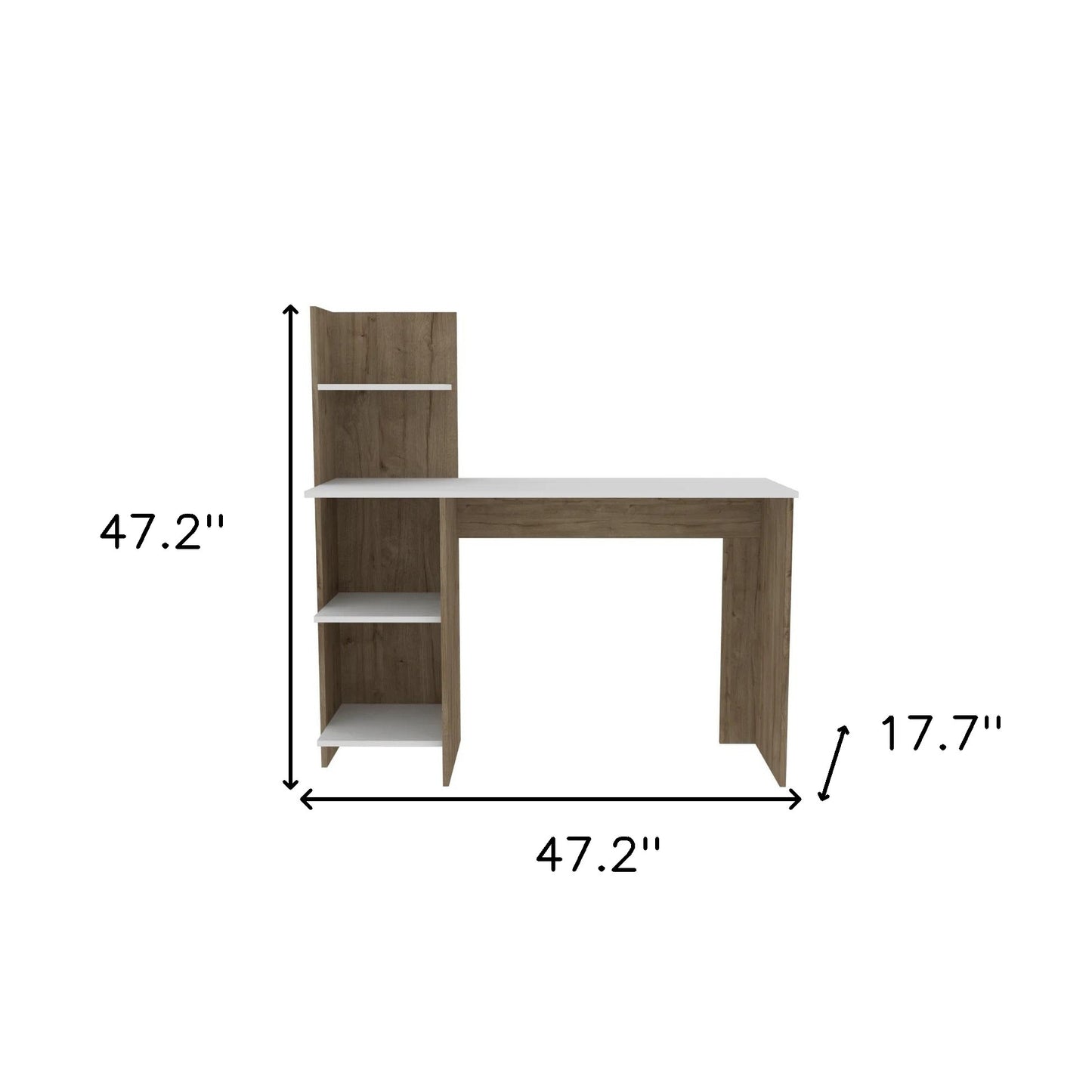 47" White and Brown Computer Desk