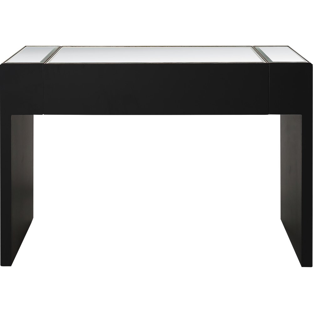 52" Silver and Gold and Silver Mirrored Glass Sled Console Table