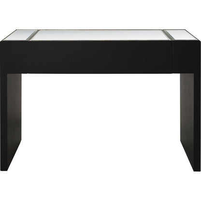 52" Silver and Gold and Silver Mirrored Glass Sled Console Table