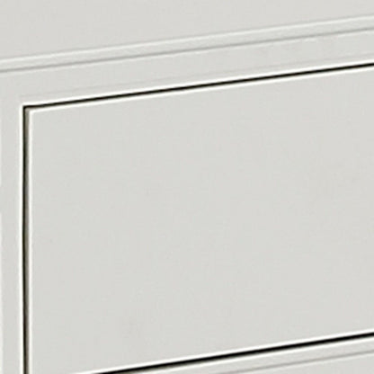 47" White and Gold Wood Console Table With Two Drawers