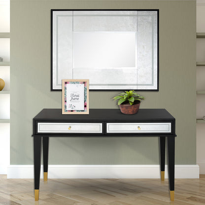 47" Black Console Table And Drawers