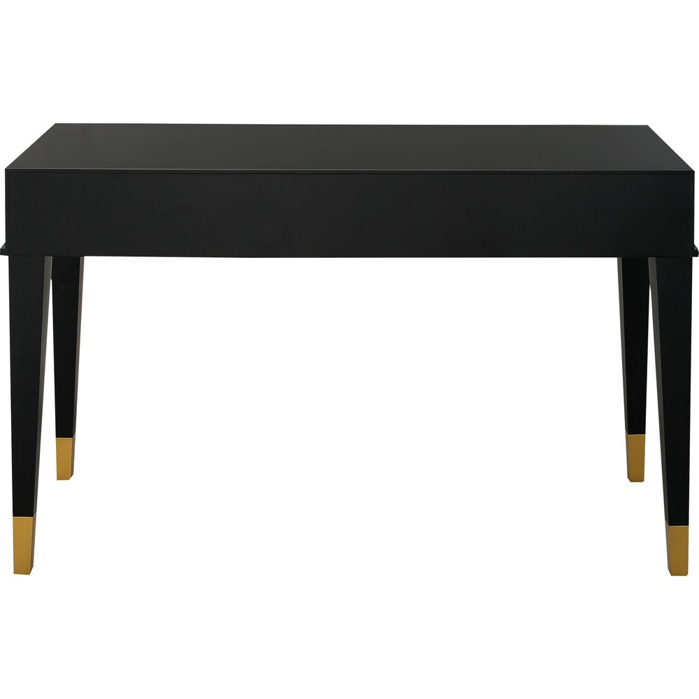 47" Black Silver and Gold Wood Console Table And Drawers