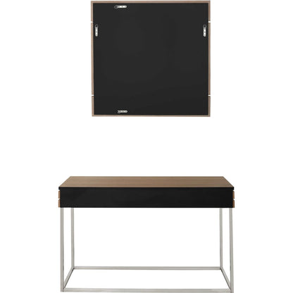 47" Brown and Silver Wood Frame Console Table With Drawer