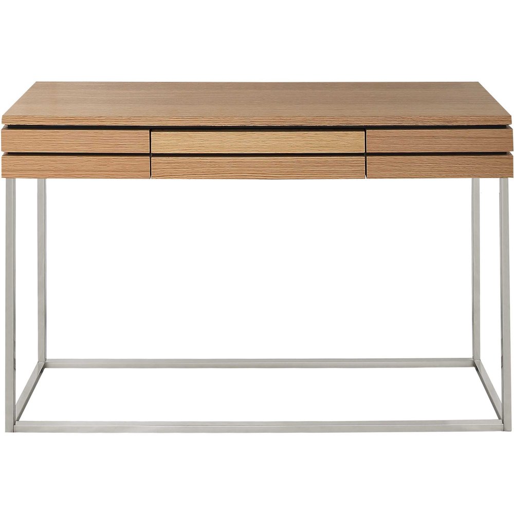 47" Brown and Silver Wood Frame Console Table With Drawer