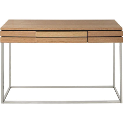 47" Brown and Silver Wood Frame Console Table With Drawer