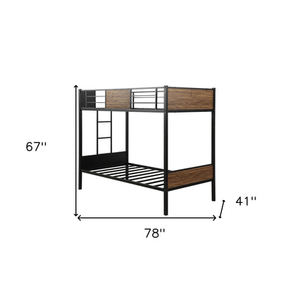 Black Brown Twin Over Twin Bunk Bed