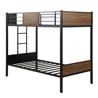 Black Brown Twin Over Twin Bunk Bed