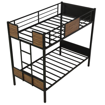 Black Brown Twin Over Twin Bunk Bed