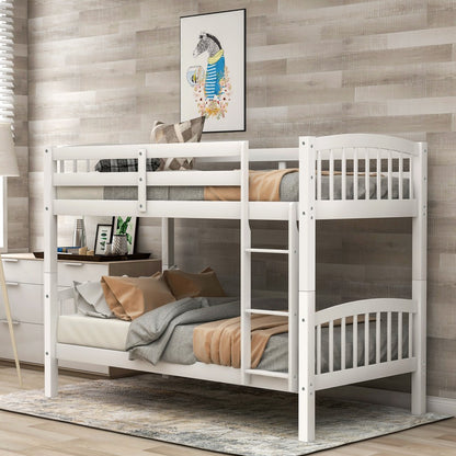 White Twin Over Twin Bunk Bed