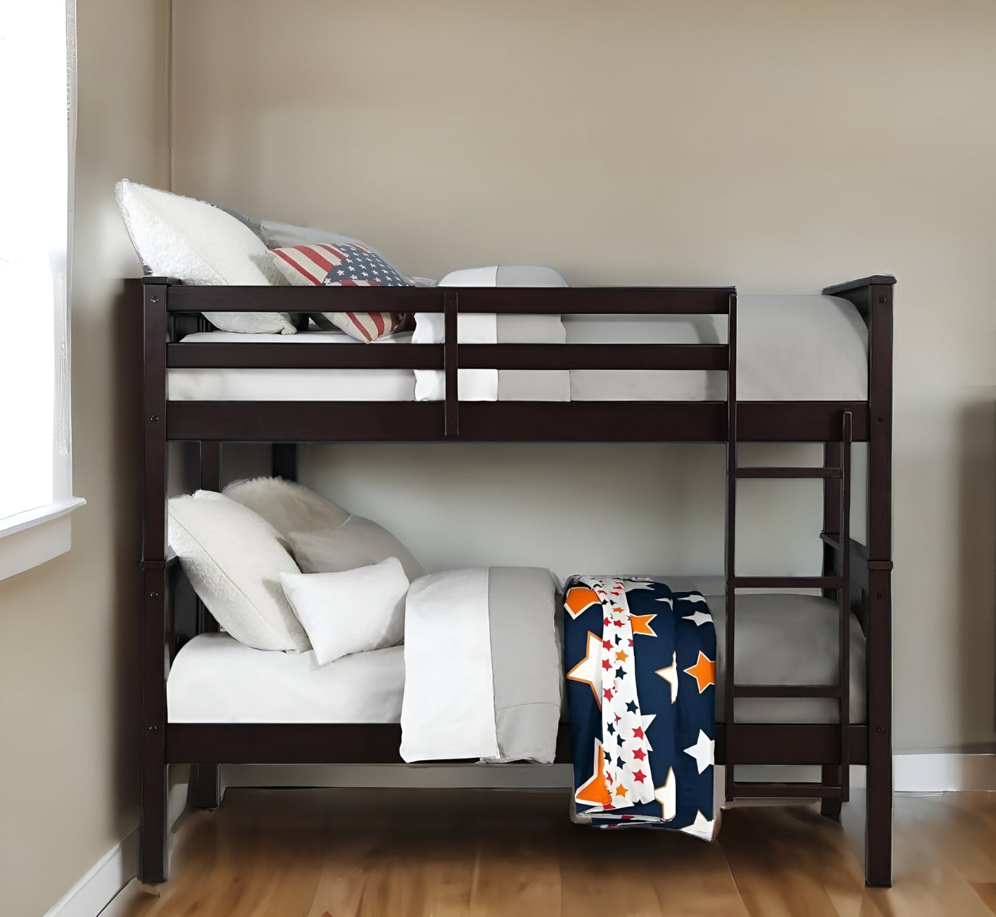 Brown Twin Over Twin Bunk Bed