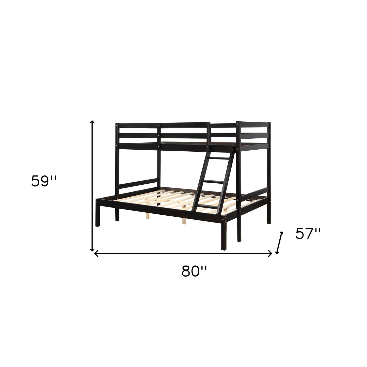 Brown Twin Size Full Size Bunk Bed