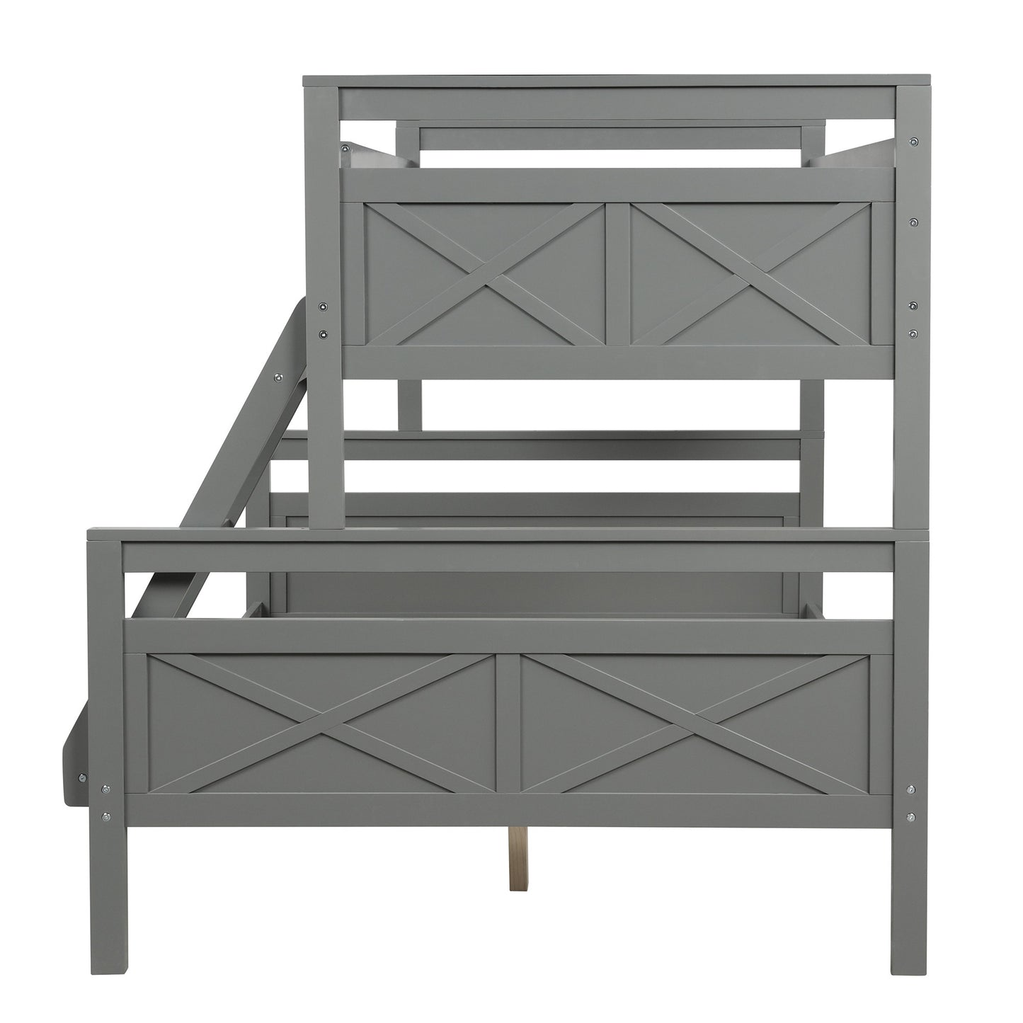 Gray Twin Over Full Size Bunk Bed