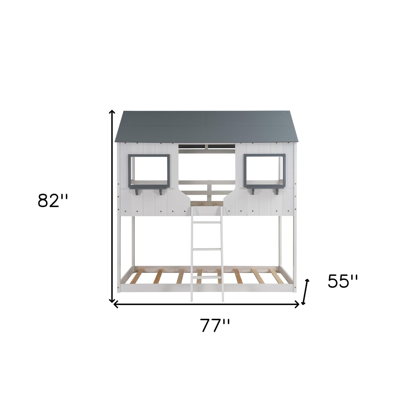 White Twin Over Twin Contemporary Bunk Bed