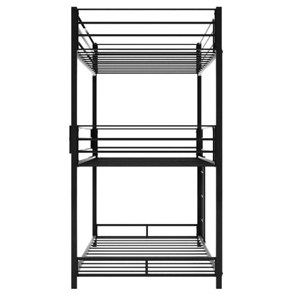 Black Twin Over Twin Over Twin Traditional Bunk Bed