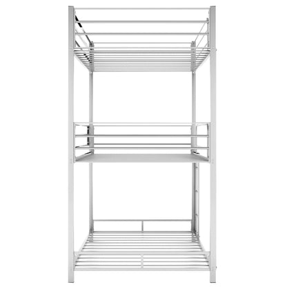 Silver Twin Over Twin Over Twin Traditional Bunk Bed