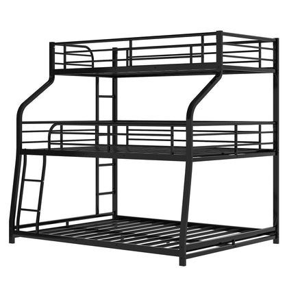 Black Twin XL over Full XL over Queen Size Bunk Bed