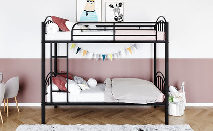 Black Modern Classic Twin Over Twin Metal Bunk Bed