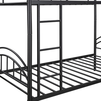 Black Modern Classic Twin Over Twin Metal Bunk Bed