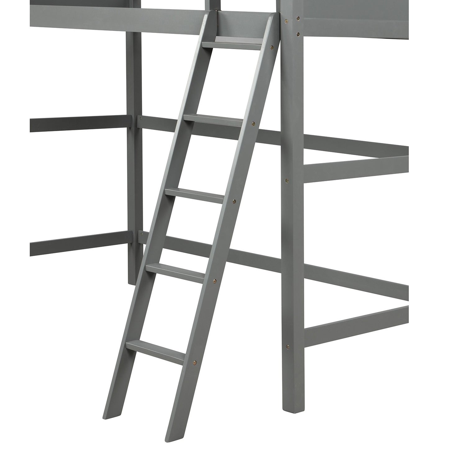 Gray Twin Size High Loft Bed