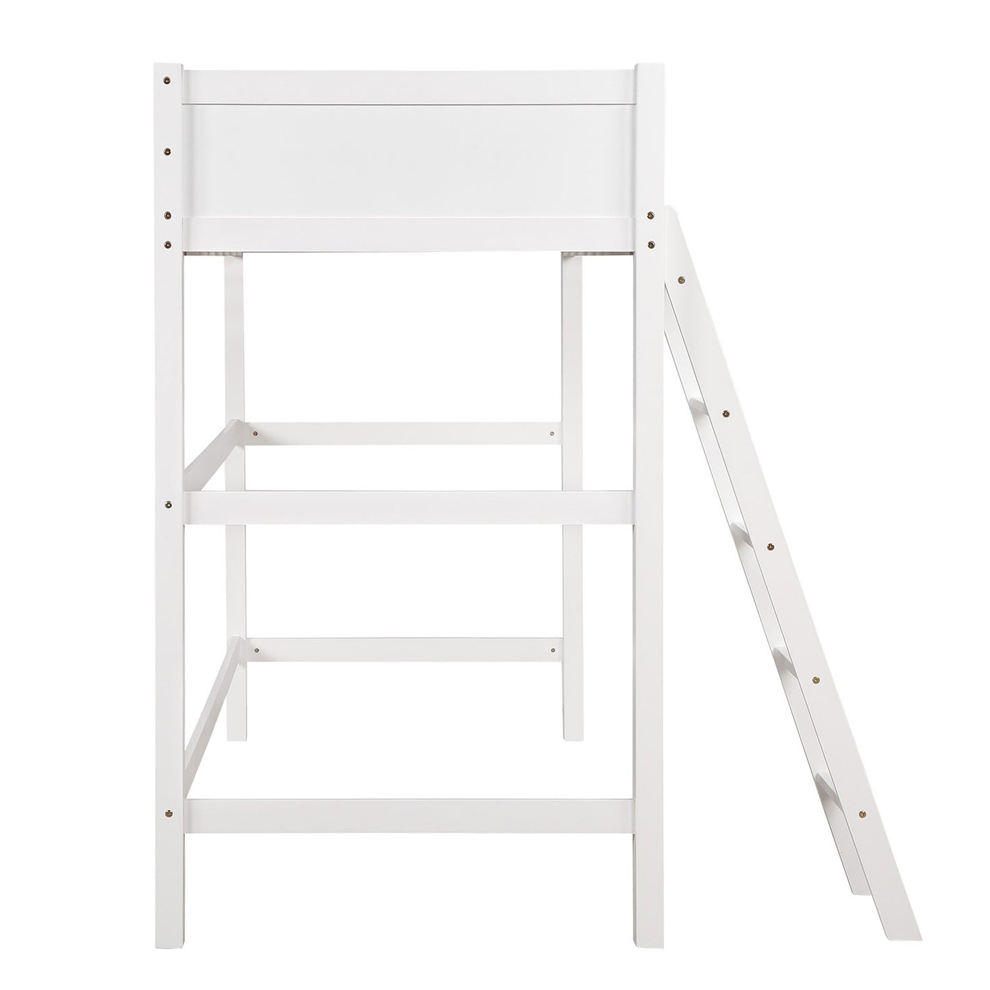 White Twin Size High Loft Bed