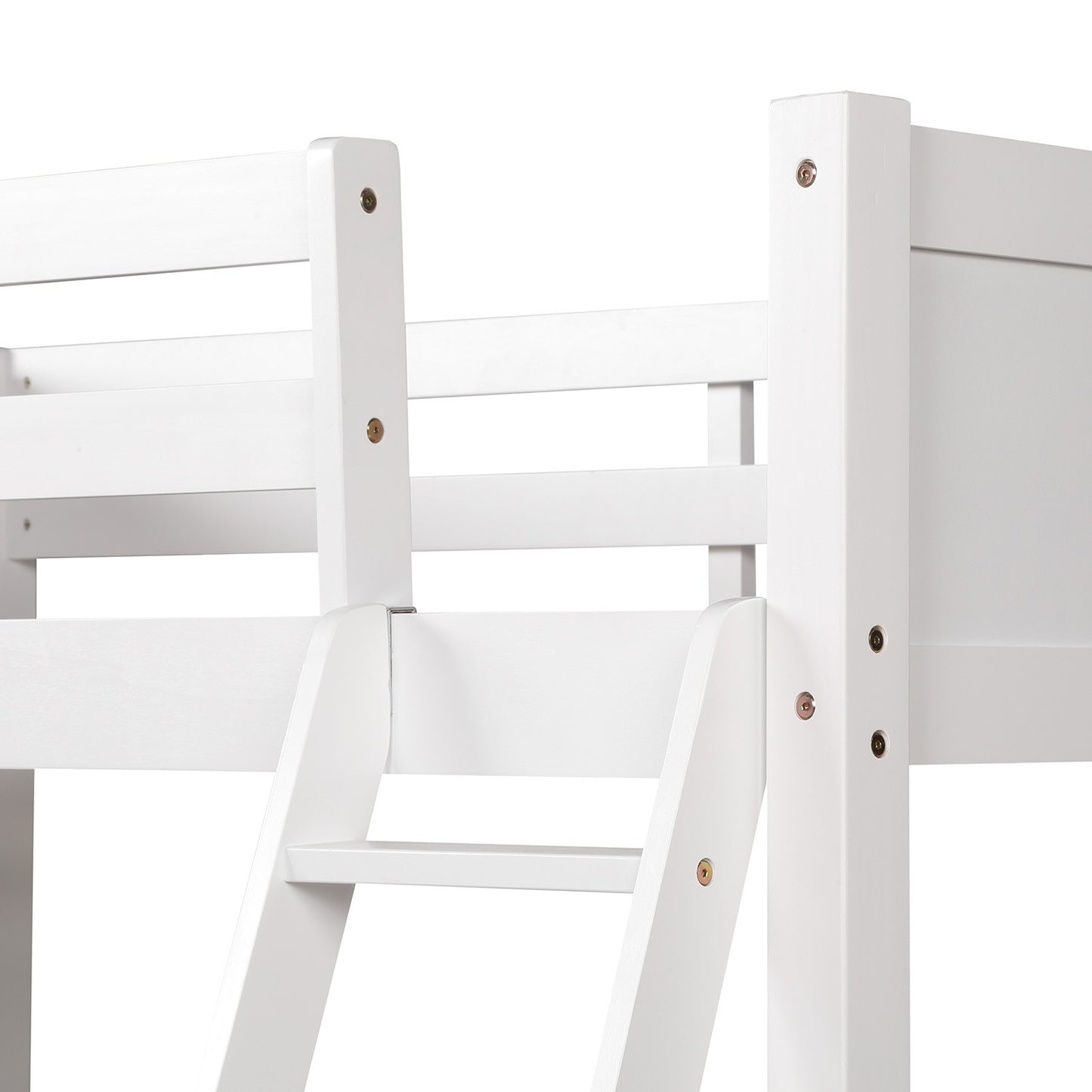 White Twin Size High Loft Bed