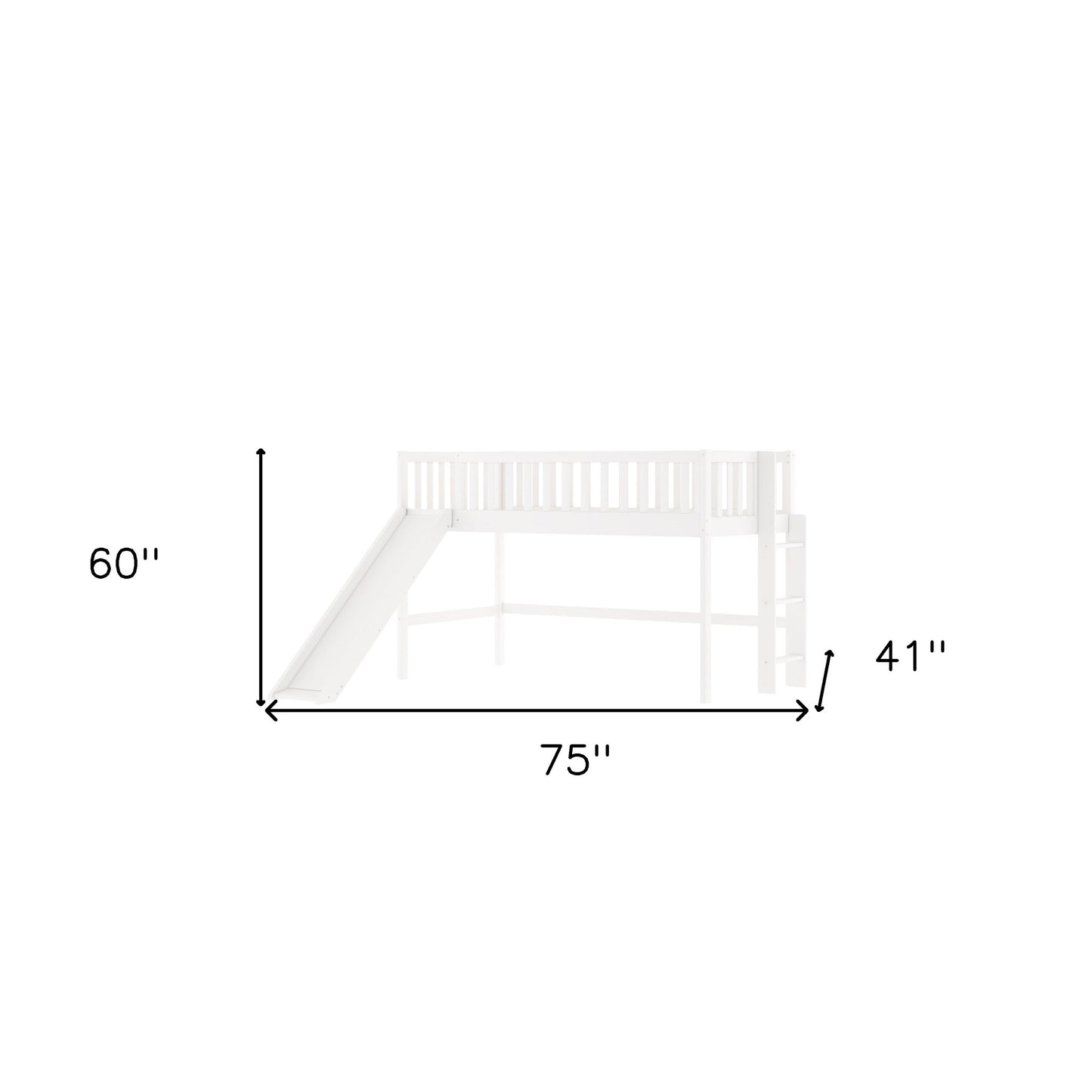 White Twin Traditional Manufactured Wood and Solid Wood Bunk Bed