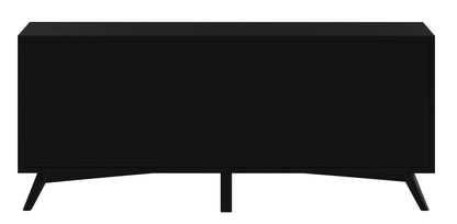 64" Black Mahogany Solids Okoume And Veneer Open Shelving TV Stand