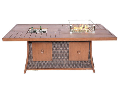 71" Brown Aluminum Cooler Insert with Umbrella Hole