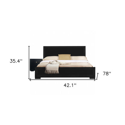 Moma White Wood Platform Queen Bed With Two Nightstands