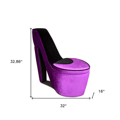 32" Purple Faux Suede Side Chair