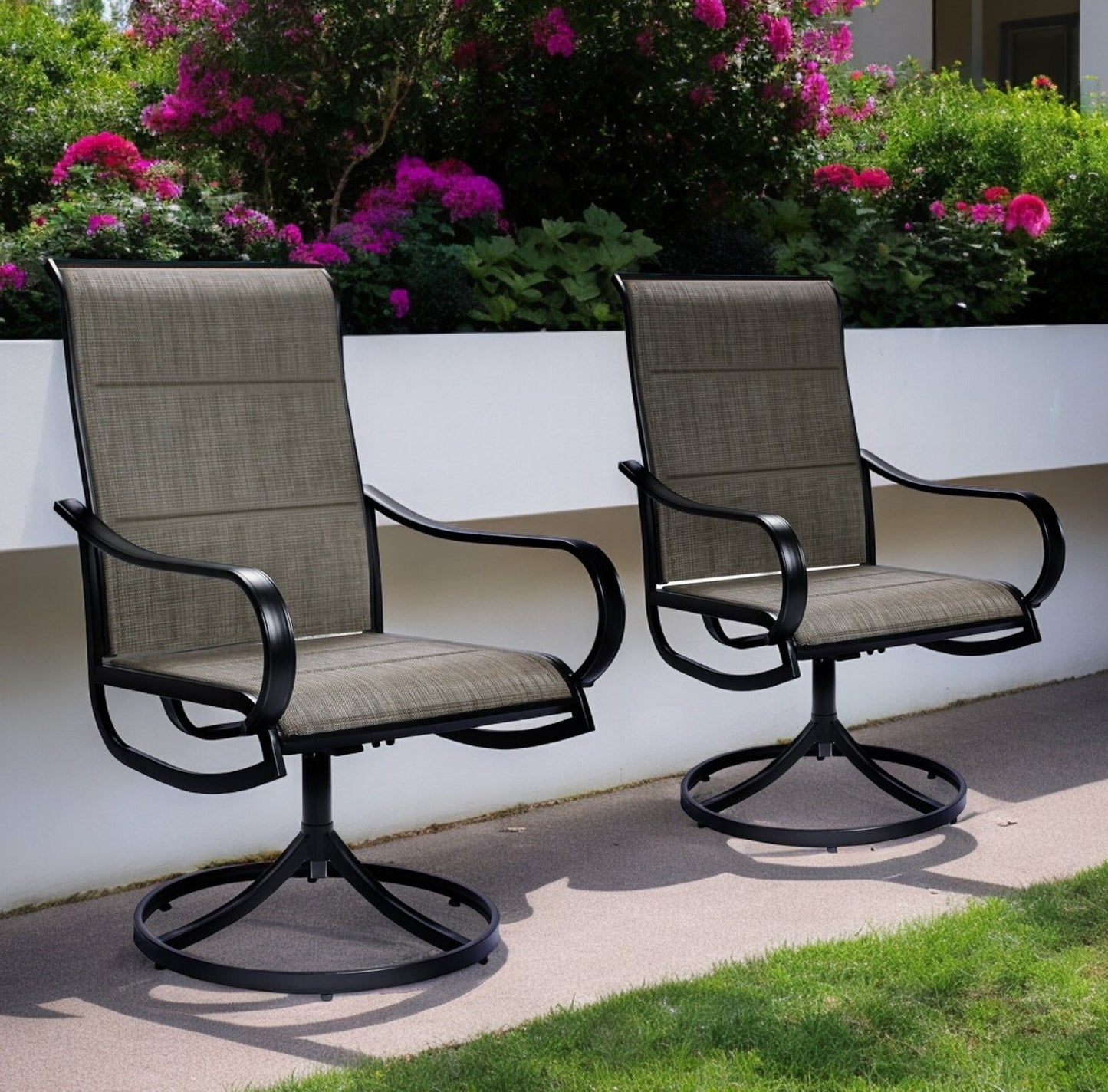 Set of Two 22" Gray and Black Steel Indoor Outdoor Dining Chair