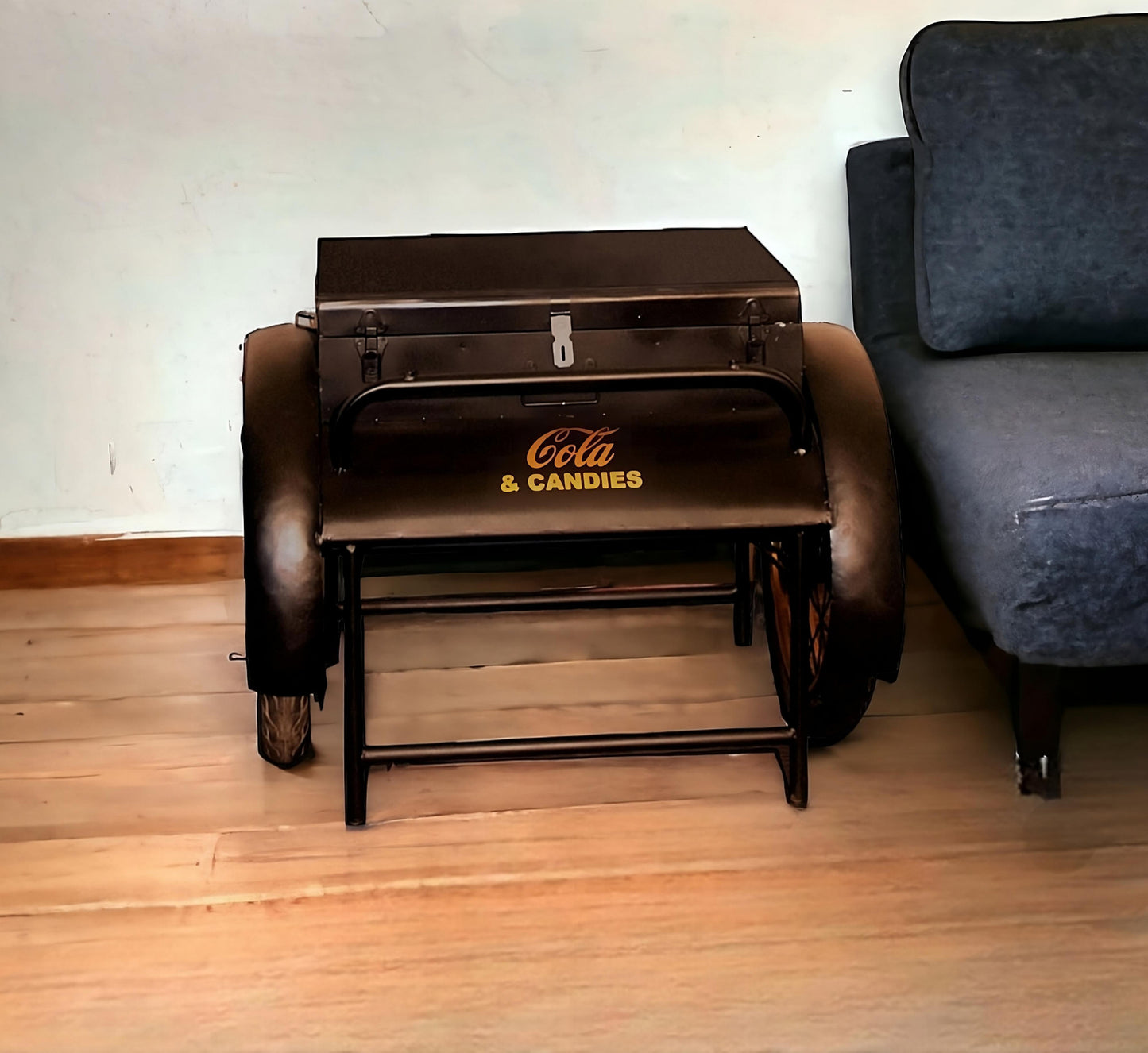 27" Black Steel End Table