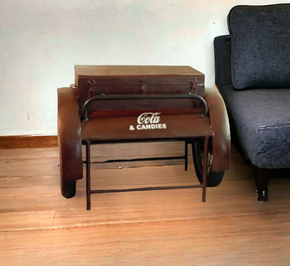 27" Maroon Steel End Table