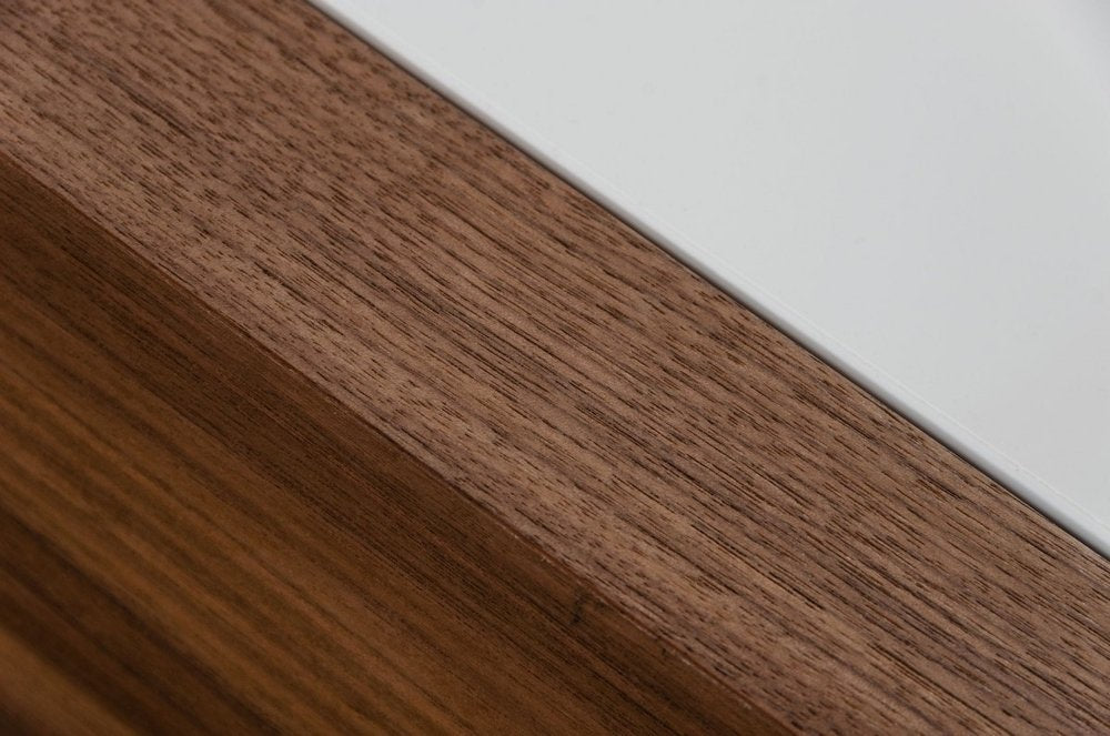 39" Brown and White Wood Square Solid Coffee Table With Four Drawers