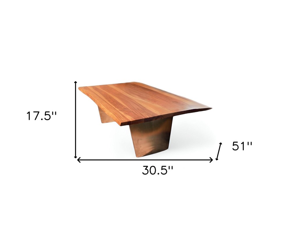 31" Natural Solid Wood Live Edge Coffee Table