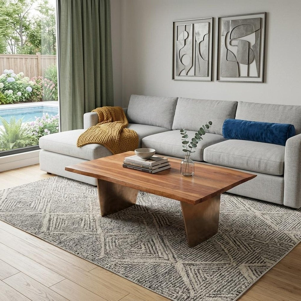 31" Natural Solid Wood Live Edge Coffee Table