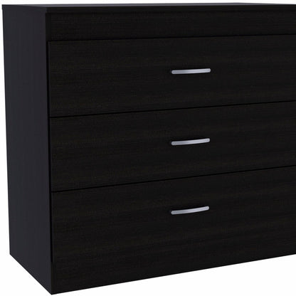 31" Black Three Drawer Dresser