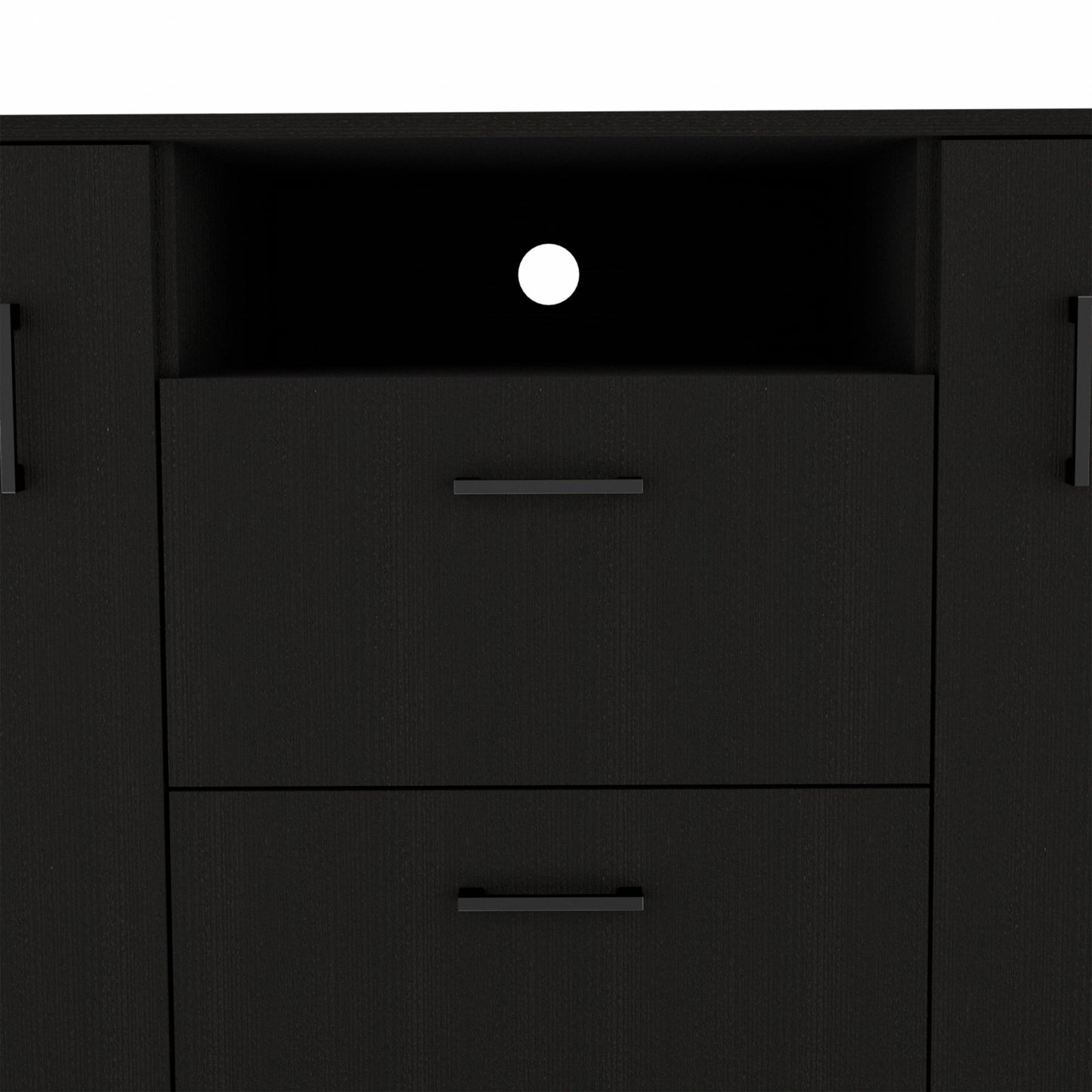 Black Three Door Closet with Two Drawers