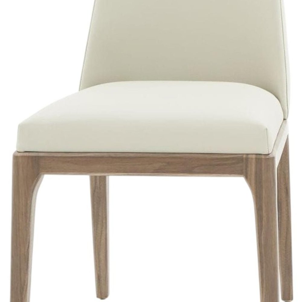 Set of Two Gray Walnut Dining Chairs