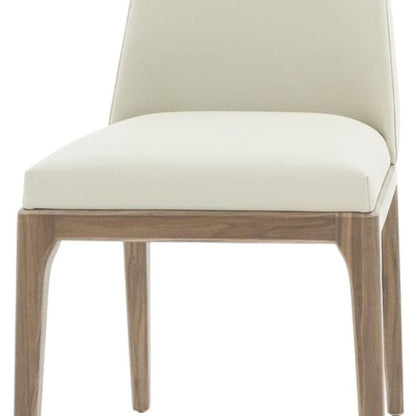 Set of Two Gray Walnut Dining Chairs