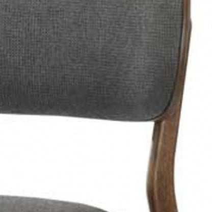 Set of Two Dark Gray Walnut Modern Dining Chairs