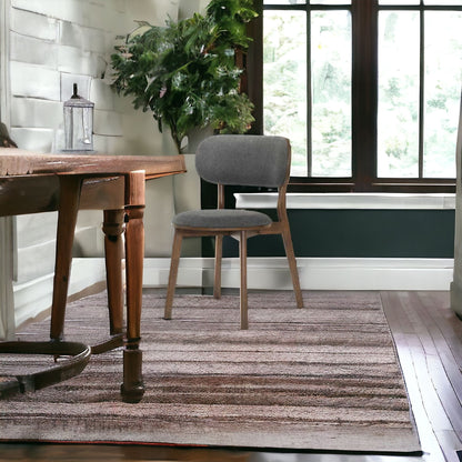 Set of Two Dark Gray Walnut Modern Dining Chairs